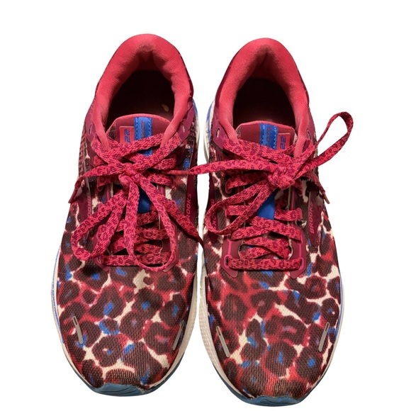 Brooks Shoes - Brooks Adrenaline Dark Pink and Blue Cheetah Print Sneakers